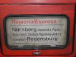 regensburg--hbf/9380/zugzielanzeiger-des-re-3566 Zugzielanzeiger des RE 3566