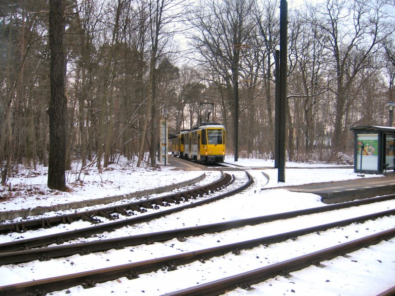 T6A in der Wendeschleife Mahlsdorf-S�d, Winter 2006