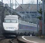 TGV Lyria auf dem Weg nach Paris am 31.