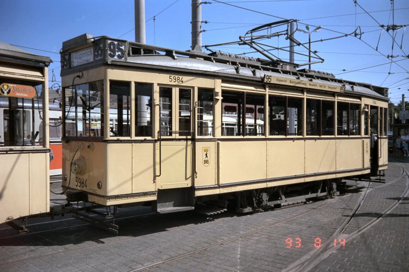 Tw 5984 im Betriebshof K�penick, dig. Dia von 1993
