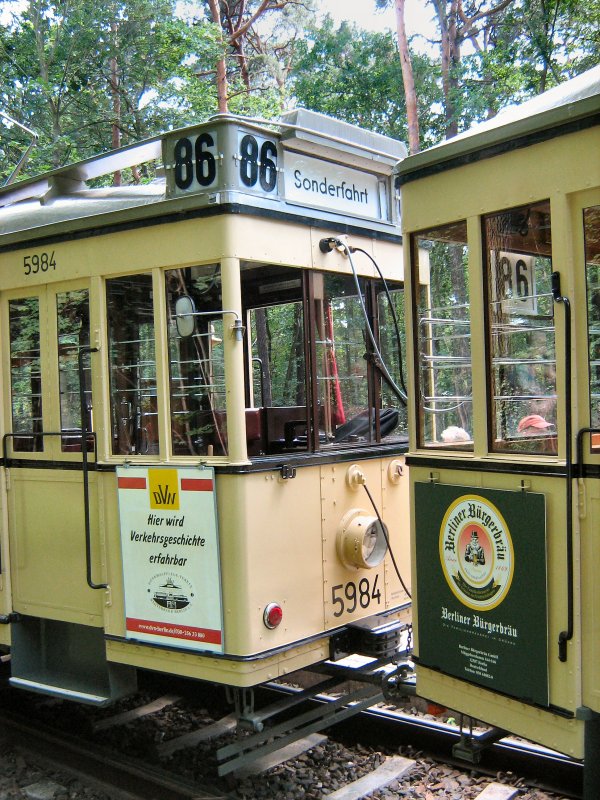 Tw 5984 mit Kupplung zum Beiwagen, Berlin 2007